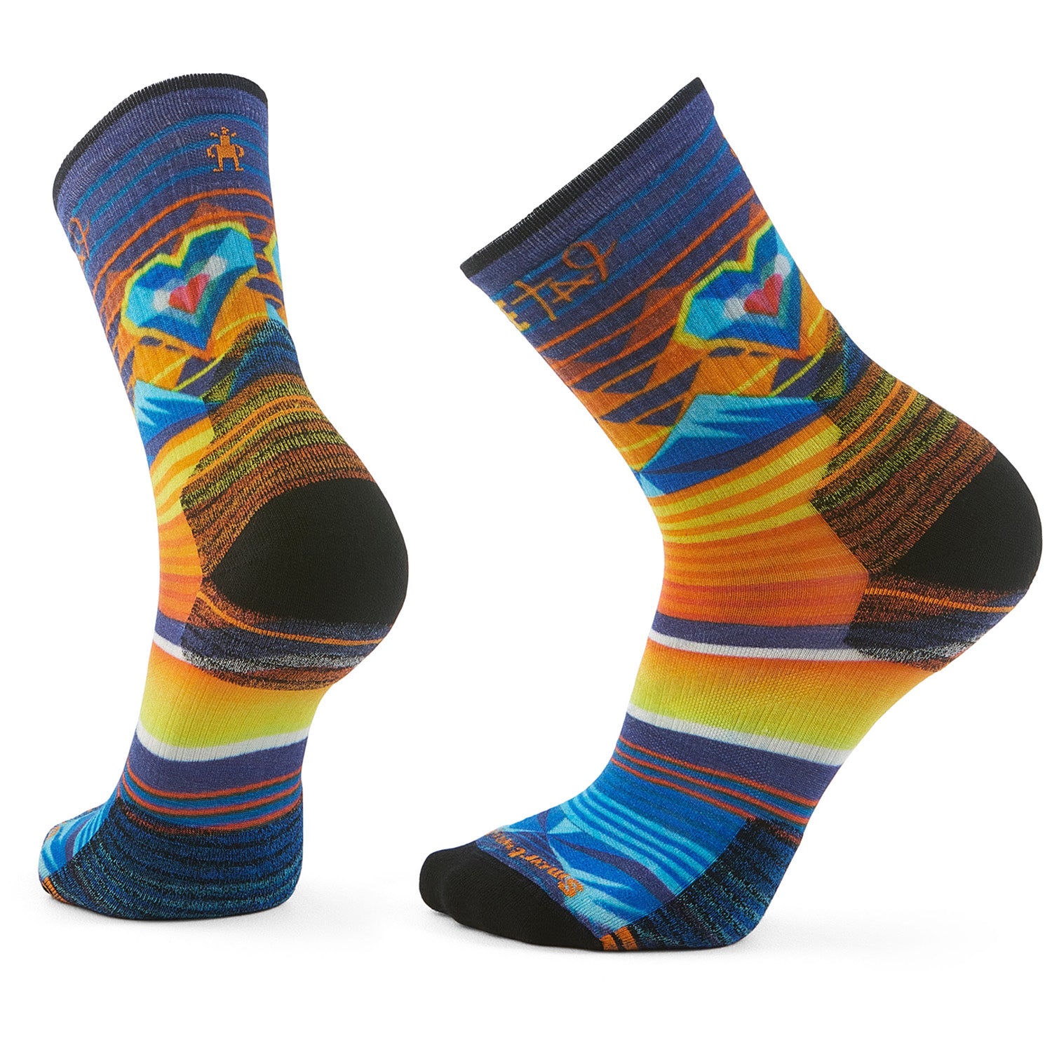 Smartwool Hike Targeted Cushion Open Hearts Print Crew Socks - Men's – evo