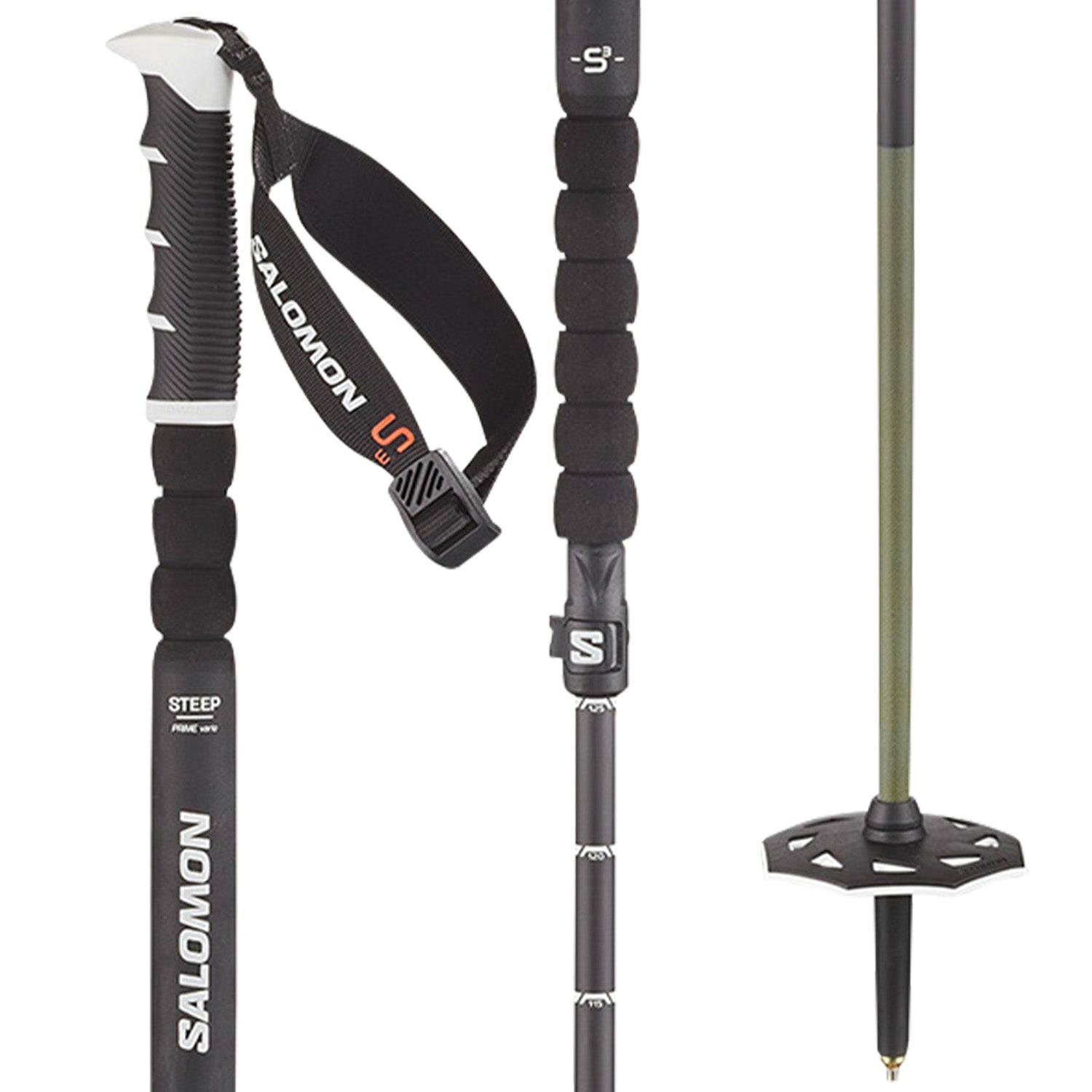 salomon arctic s3 xl ski pole Salomon Steep Prime Vario S3 Black/White Ski Poles