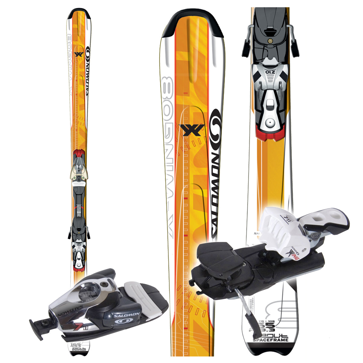 Salomon X Wing 8 Skis + Salomon 711 Bindings 2007