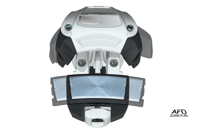 Gliding AFD: stainless steel, allows a precise release unhindered by dirt, snow and ice buildup