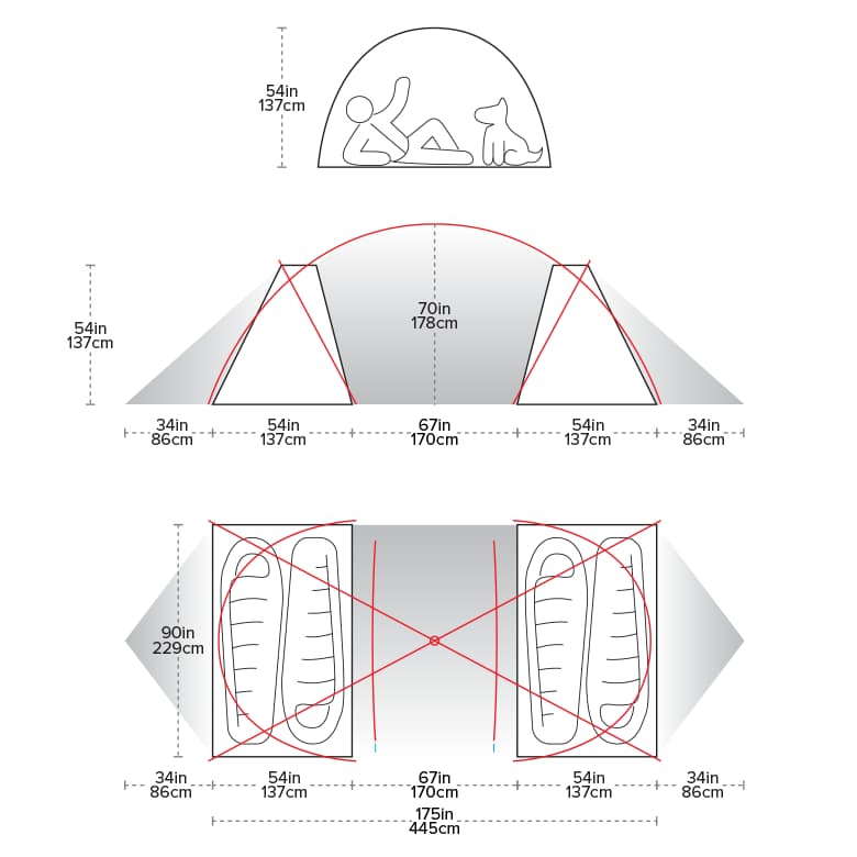 Wyoming Trail 4 Tent Dimensions