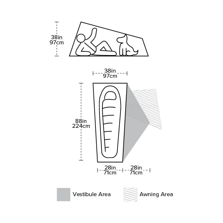 Big Agnes Copper Spur HV UL 1 Bikepack Tent Dimensions