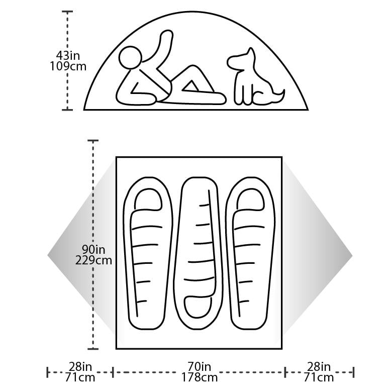 Copper Spur 3 Platinum Tent Dimensions