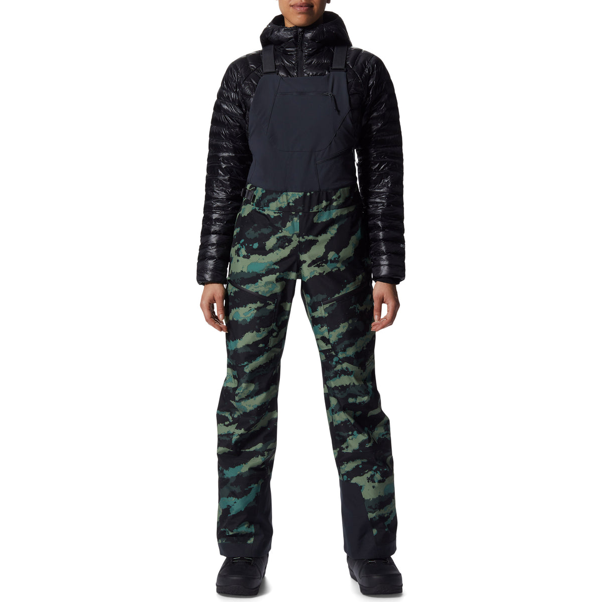 Mountain Hardwear Boundary Ridge GORE-TEX Tall Bibs - Women's Mint Palms Brushstroke Print
