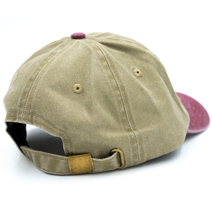 Autumn Pre Washed Canvas Two Tone Strapback Hat Khaki