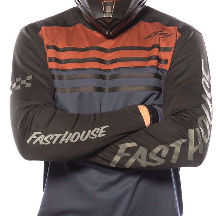 Fasthouse Sidewinder Alloy Long-Sleeve Jersey Rust/Midnight Navy