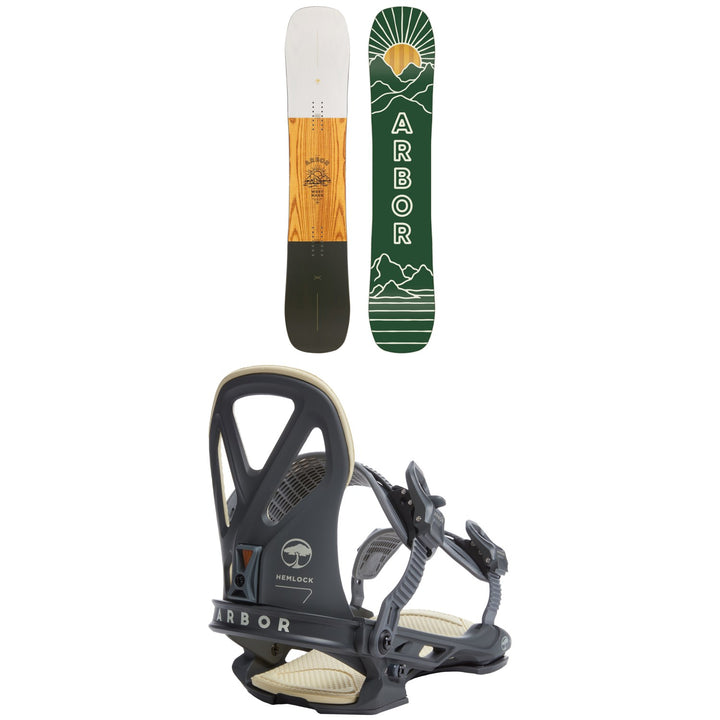 Arbor Westmark Rocker Frank April Snowboard + Hemlock LTD Snowboard Bindings 2023