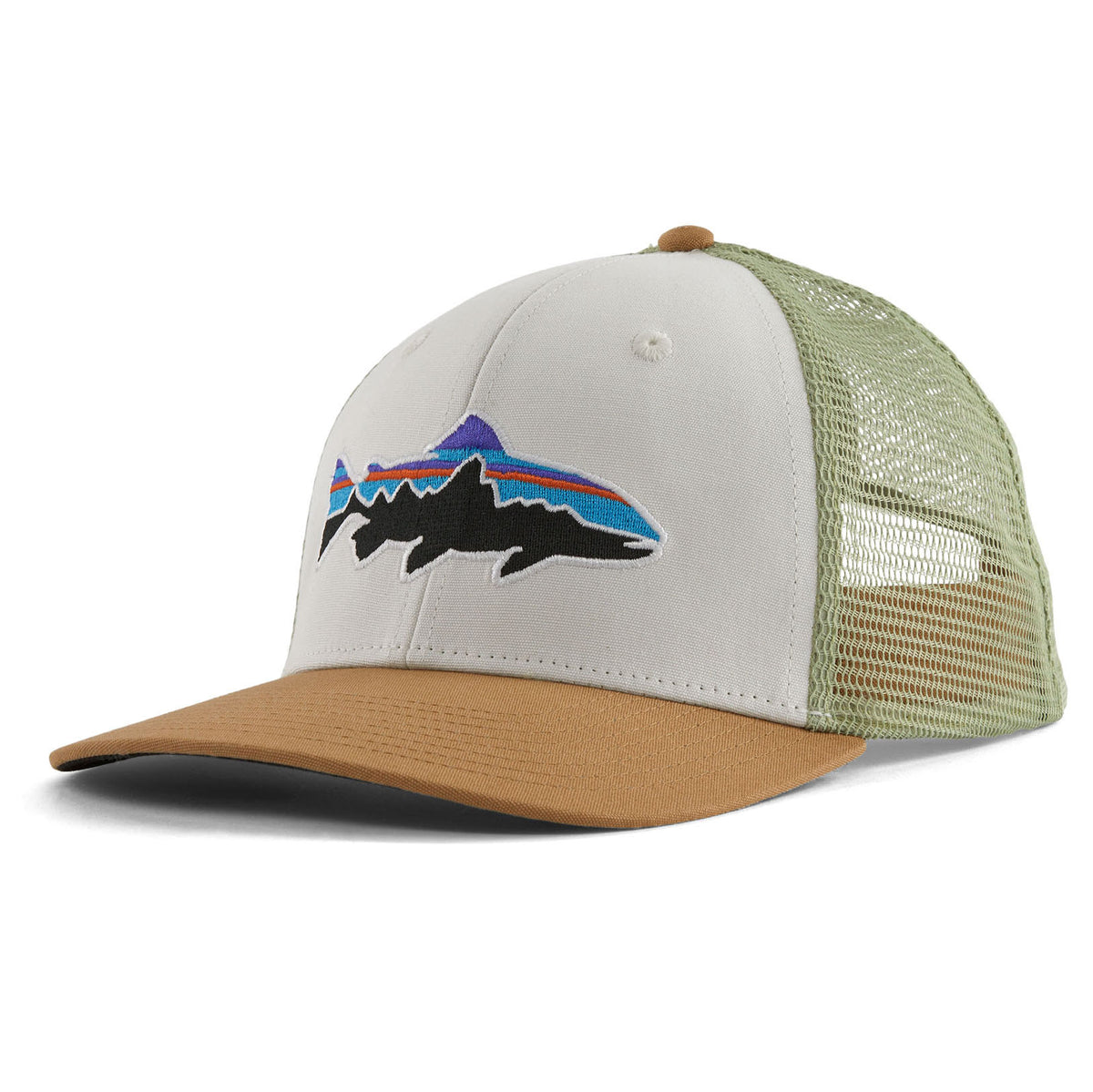 Patagonia Fitz Roy Trout Trucker Hat White/Classic Tan