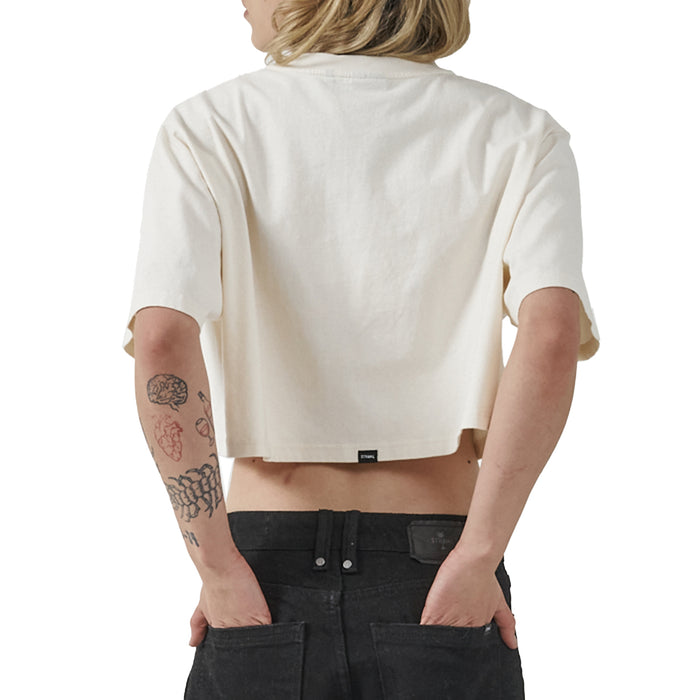 Thrills All For One Merch Super Crop Tee - Women's Heritage White
