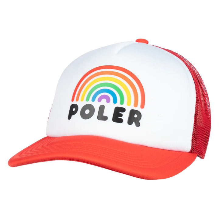 Poler Rainbow Trucker Hat Red