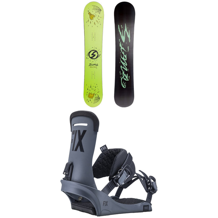 Sims Bowl Squad Snowboard + Fix Truce Snowboard Bindings 2023