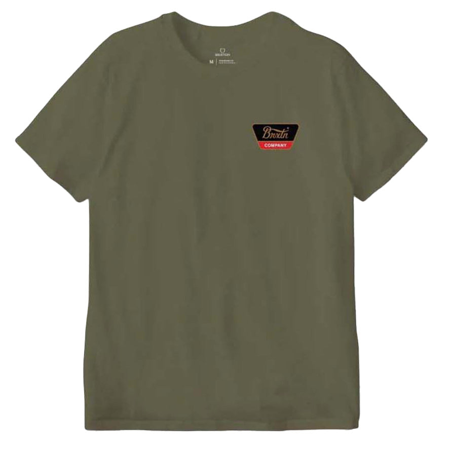 Brixton Linwood Short-Sleeve Standard Tee - Men's Olive Surplus/Gold/Aloha Red