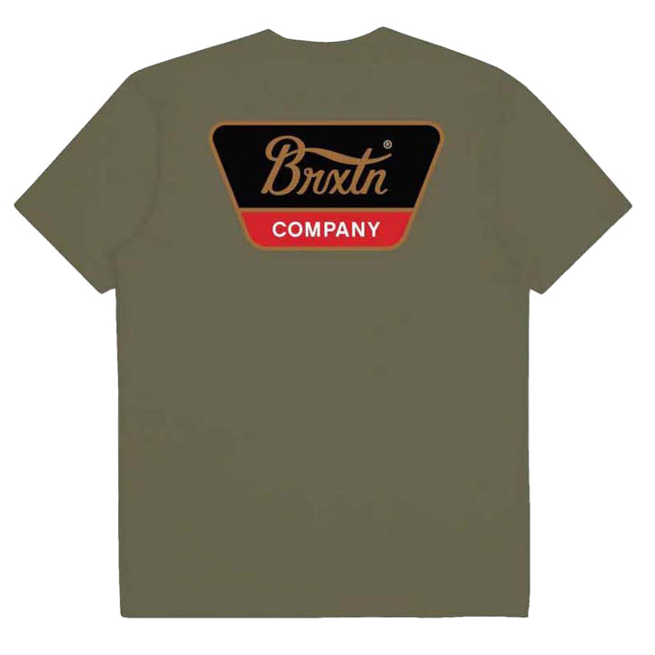 Brixton Linwood Short-Sleeve Standard Tee - Men's Olive Surplus/Gold/Aloha Red