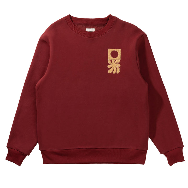 Rhythm Embroidered Fleece Crew - Men's Mulberry