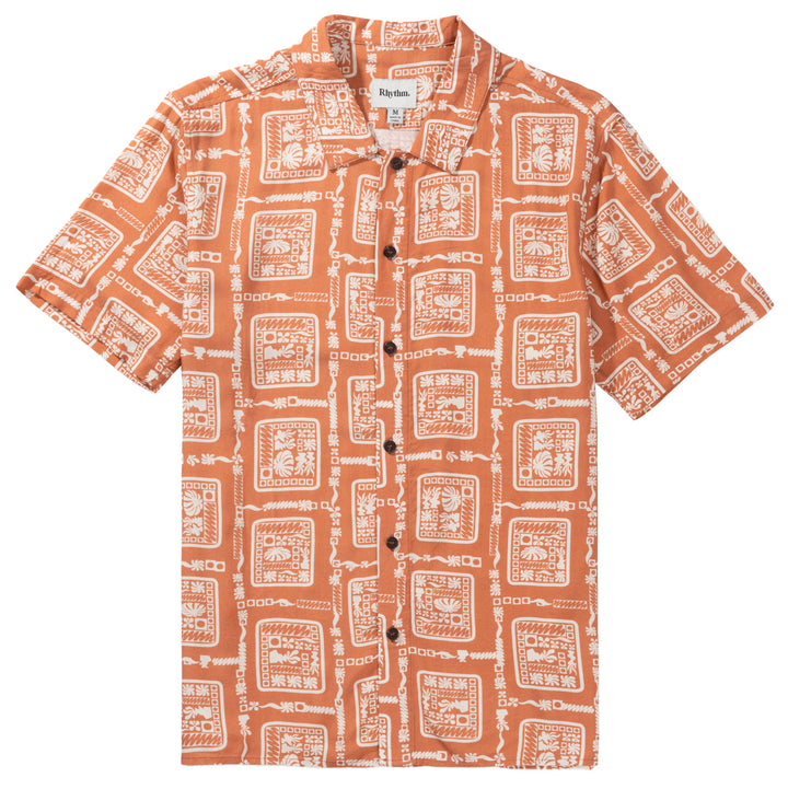 Rhythm Stamp Short-Sleeve Shirt - Men's Spice