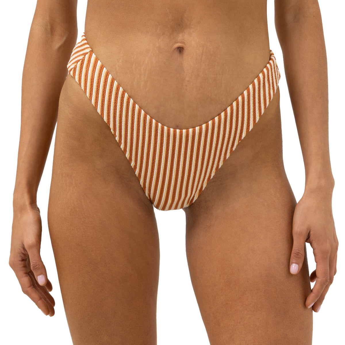 Rhythm Sunbather Stripe Holiday Bikini Bottom - Women's Chocolate