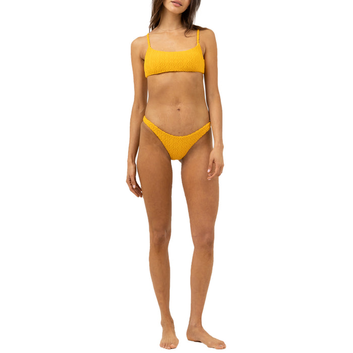 Rhythm Ripple Terry Crop Bikini Top - Women's Golden