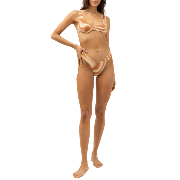 Rhythm Sunbather Stripe Underwire Top - Women's Chocolate