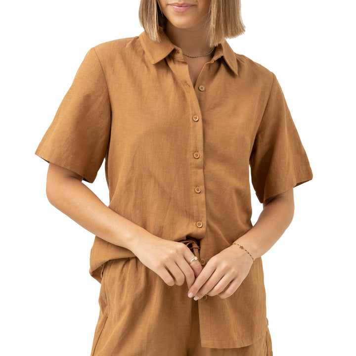 Rhythm Sunrise Short-Sleeve Shirt - Women's Tan