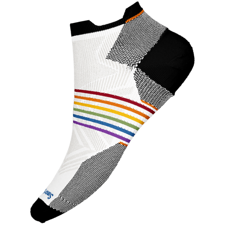 Smartwool Run Zero Cushion Pride Rainbow Low Ankle Socks - Unisex White