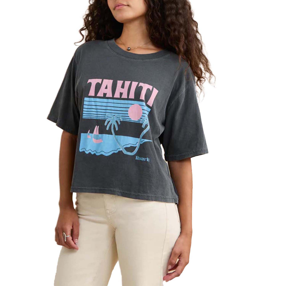 Roark Tahiti Time Boxy Crop T-Shirt - Women's Black