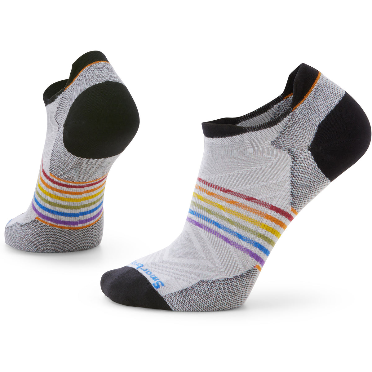 Smartwool Run Zero Cushion Pride Rainbow Low Ankle Socks - Unisex White