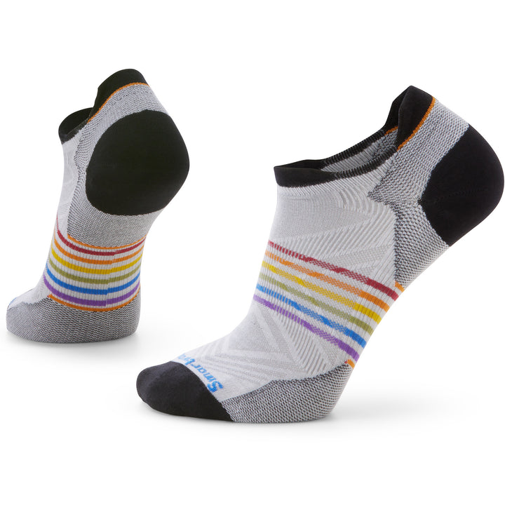 Smartwool Run Zero Cushion Pride Rainbow Low Ankle Socks - Unisex White