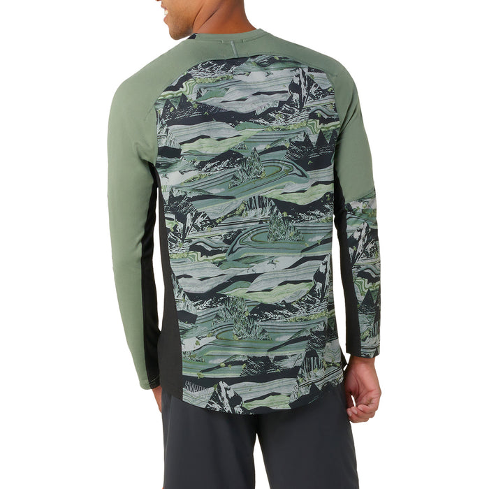Smartwool Mountain Bike Long Sleeve Jersey Sage Marble Giants Print