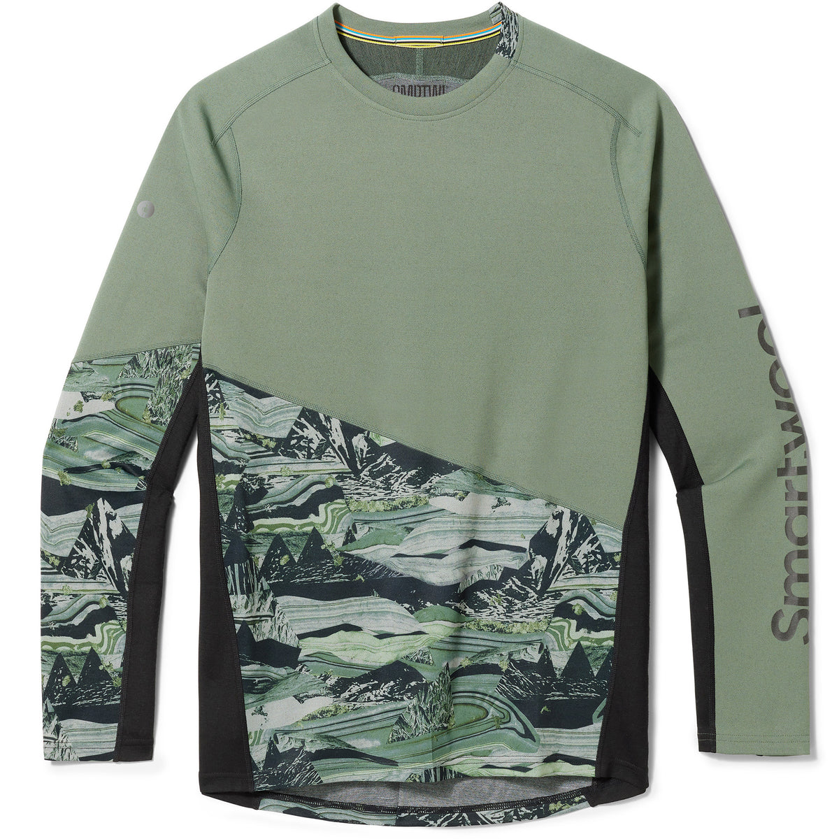 Smartwool Mountain Bike Long Sleeve Jersey Sage Marble Giants Print