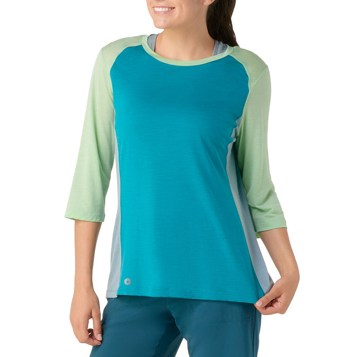Smartwool Ultralite Mountain Bike 3/4 Sleeve Tee - Women's Deep Lake