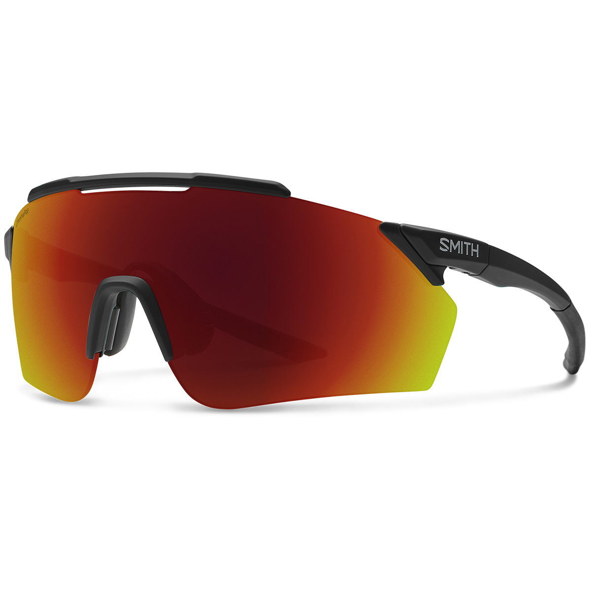 Smith Pivlock Ruckus Sunglasses Matte Black/ChromaPop Red Mirror+ChromaPop Rose