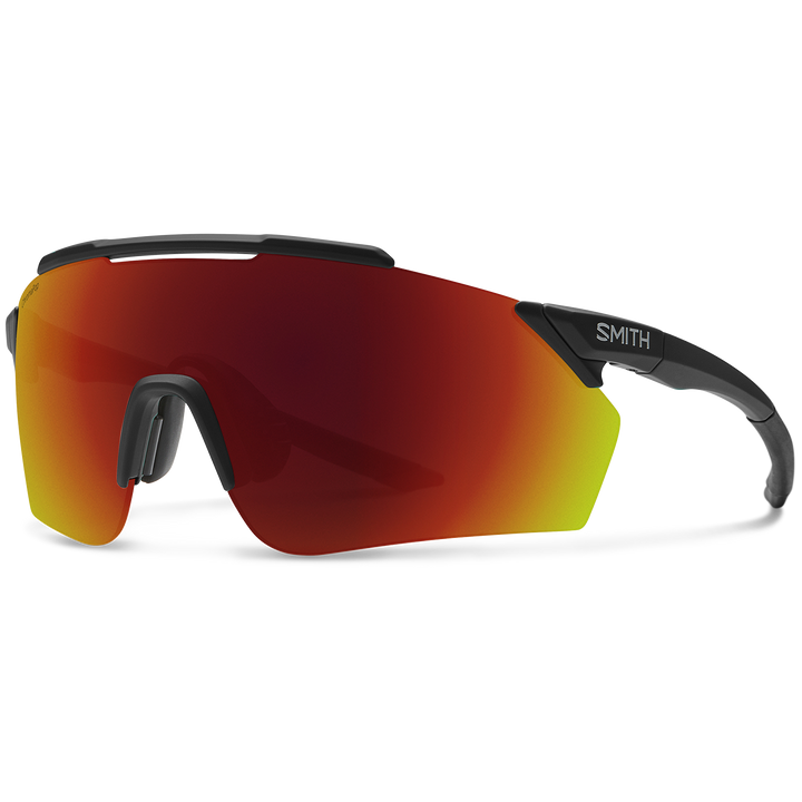 Smith Pivlock Ruckus Sunglasses Matte Black/ChromaPop Red Mirror+ChromaPop Rose