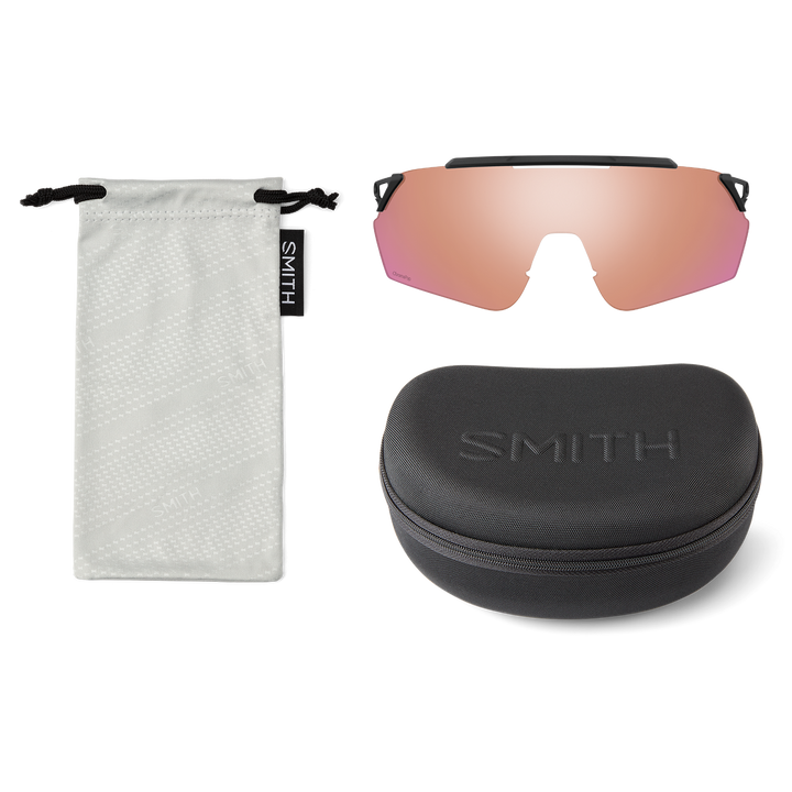 Smith Pivlock Ruckus Sunglasses Matte Black/ChromaPop Red Mirror+ChromaPop Rose