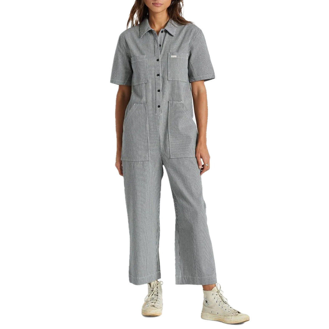 Brixton Sorrento Short-Sleeve Coverall - Women's Black/Off White