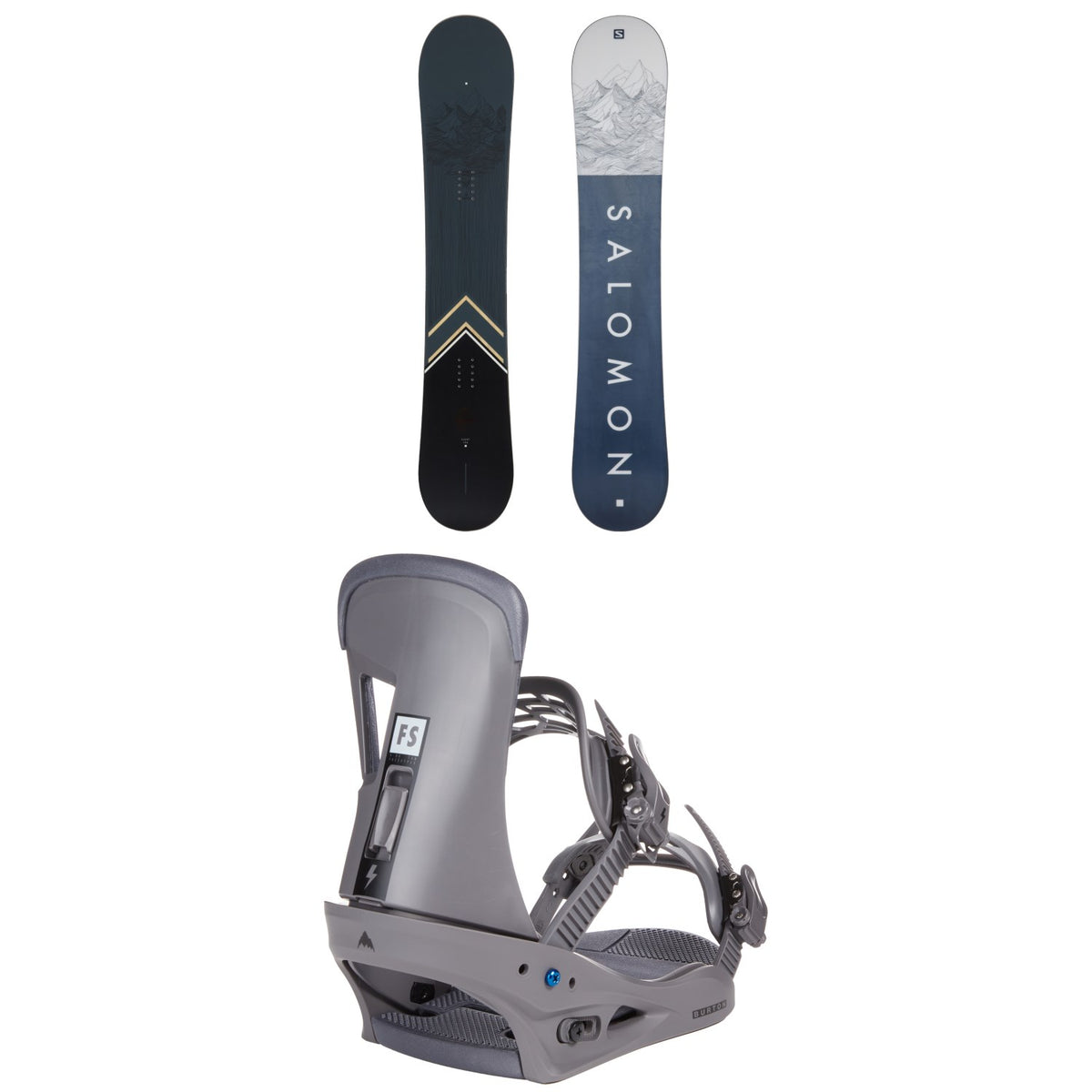 Salomon Sight X Snowboard + Burton Freestyle Snowboard Bindings 2023