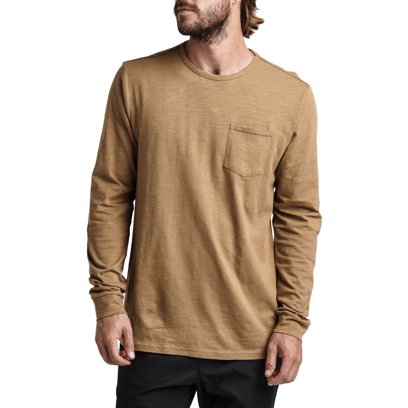 Roark Well Worn Midweight Organic Long Sleeve T-Shirt - Men's Dark Khaki