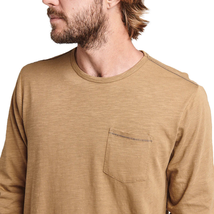 Roark Well Worn Midweight Organic Long Sleeve T-Shirt - Men's Dark Khaki