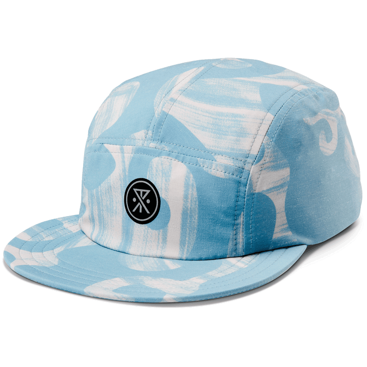 Roark Batik Camper 5 Panel Hat Aqua Blue