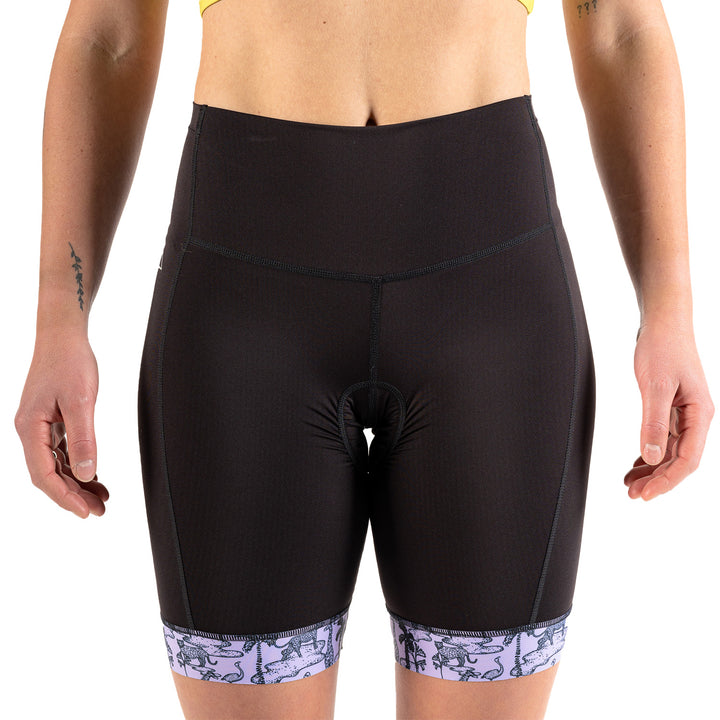 Wild Rye Alyssa Chammy Liner Shorts - Women's Black-Jungle Cats