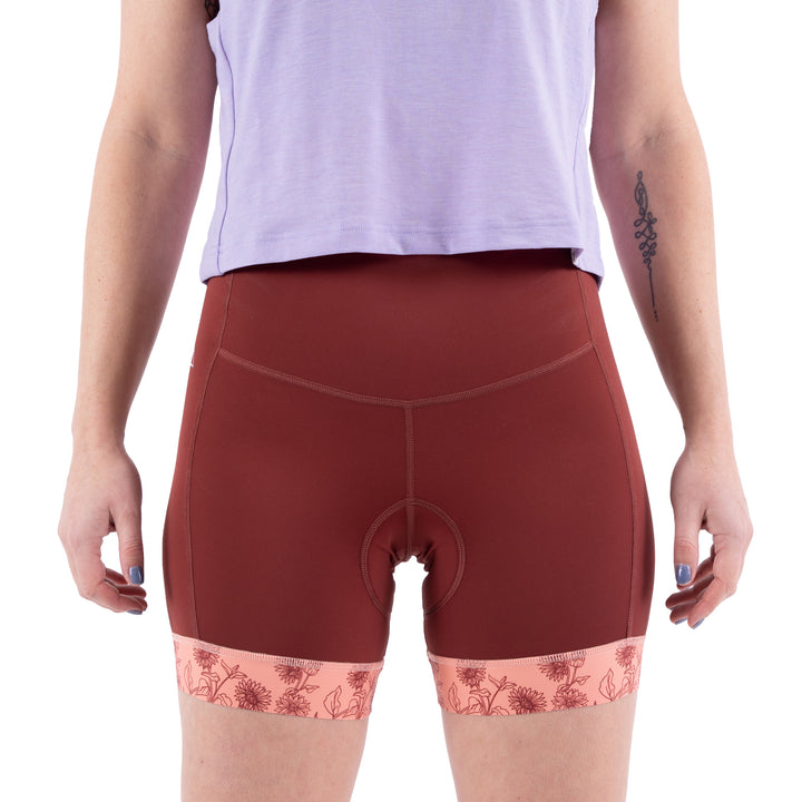 Wild Rye Alice Chammy Liner Shorts - Women's Mahogany-Sunflower