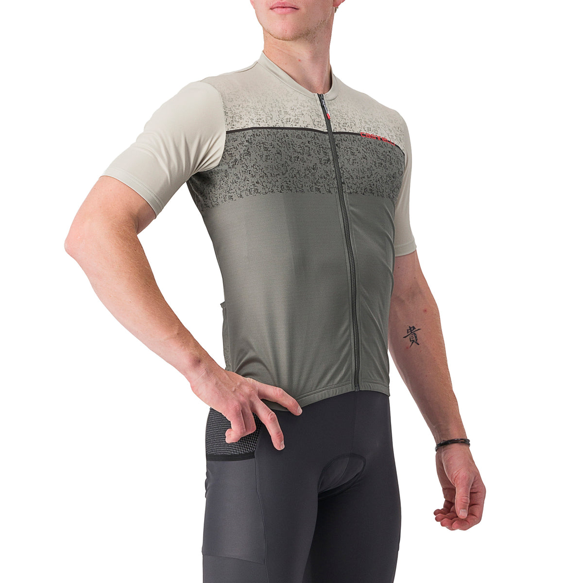Castelli Unlimited Entrata Jersey Travertine Gray/Forest Gray