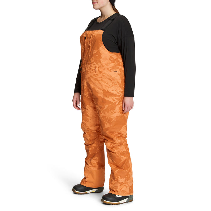 The North Face Freedom Insulated Plus Short Bibs - Women's Topaz Tonal Mountainscape Print