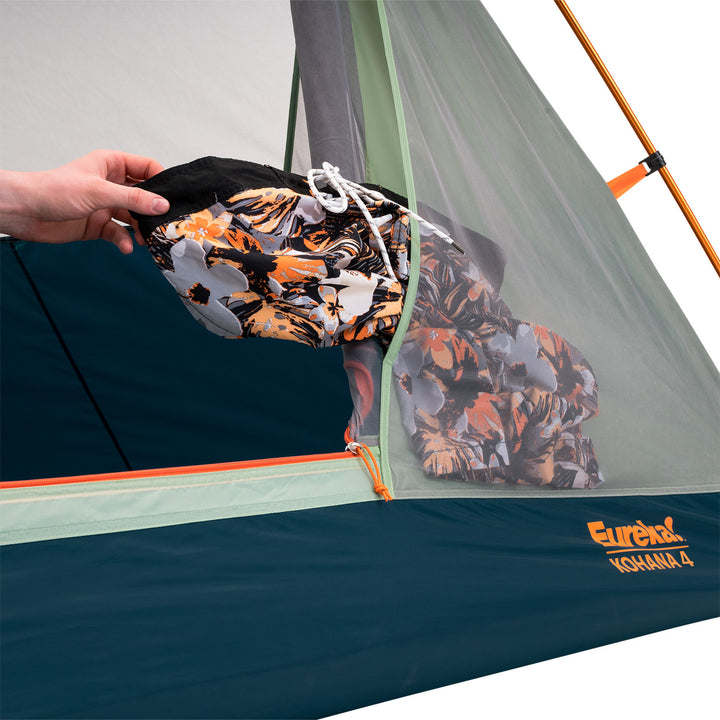 Eureka Kohana 4 Person Tent Legion Blue/Quiet Green/Jaffa Orange