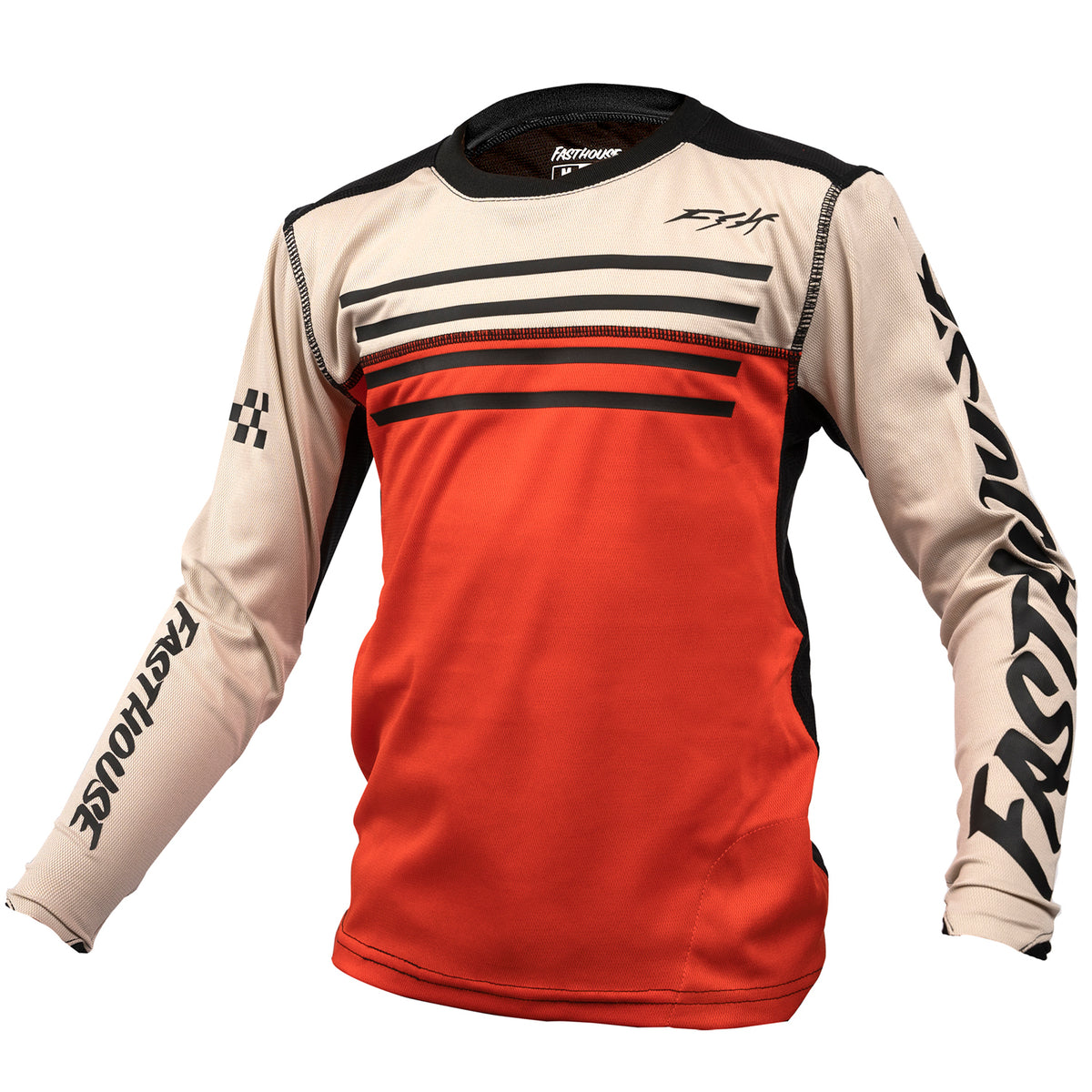 Fasthouse Sidewinder Alloy Long-Sleeve Jersey - Kids' Cream/Red