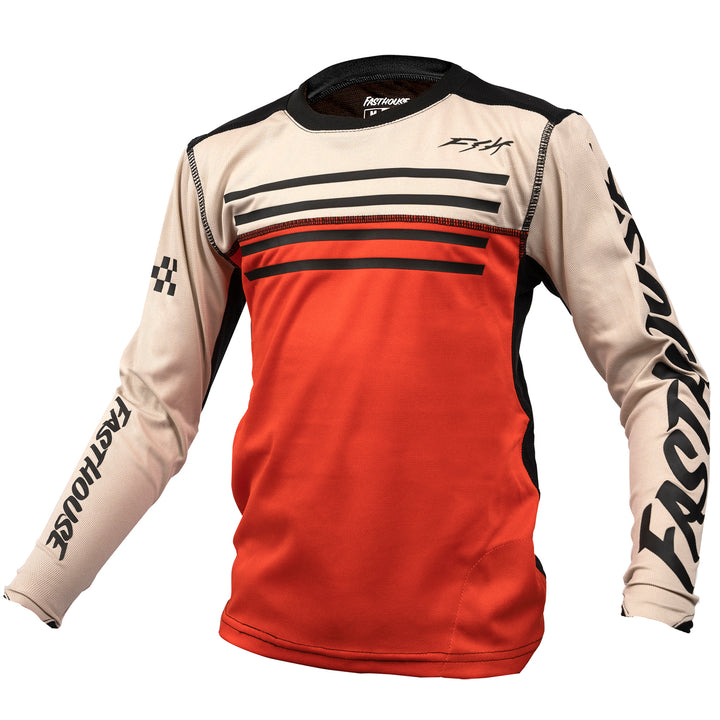 Fasthouse Sidewinder Alloy Long-Sleeve Jersey - Kids' Cream/Red