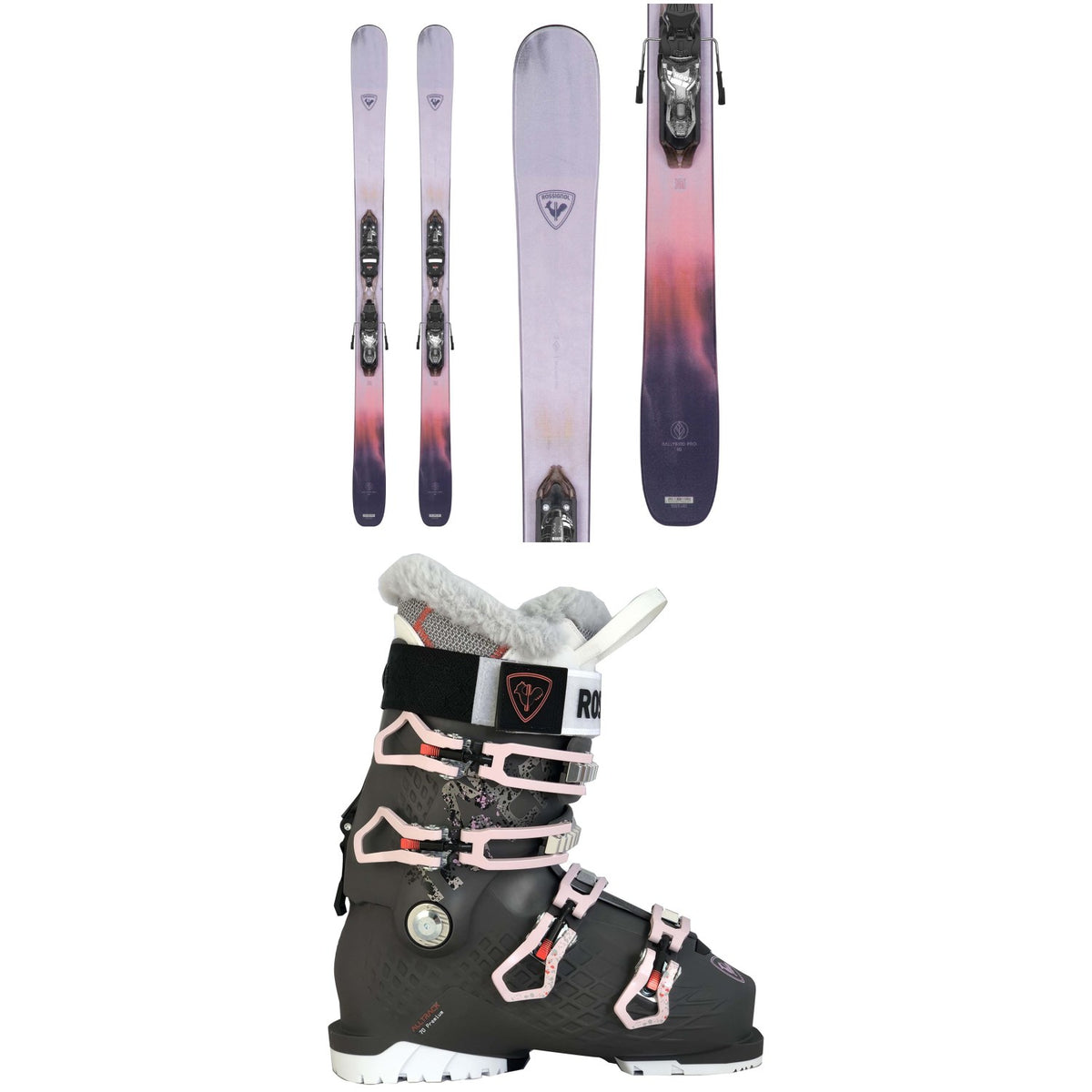 Rossignol Rallybird 90 Pro Skis + Xpress 10W GW Bindings + Track 70 Premium Ski Boots - Women's 2023
