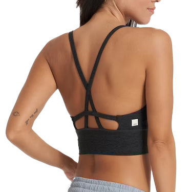 Vuori Long Line Elevation Bra - Women's Black Heather