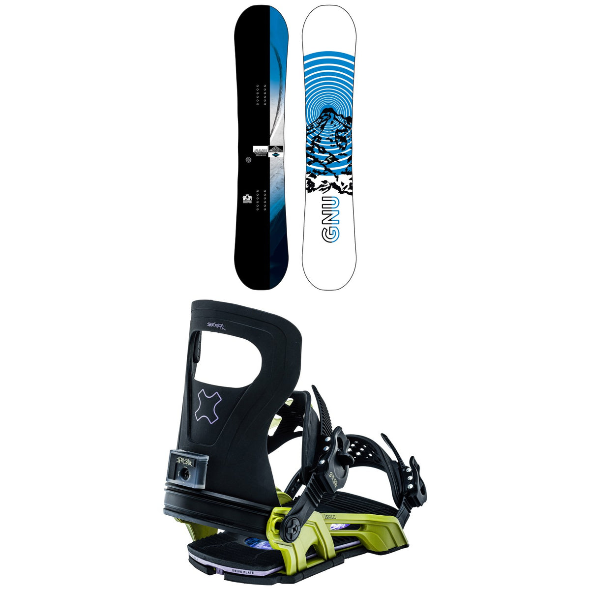 GNU GWO BTX Snowboard 2023 + Bent Metal Logic Snowboard Bindings 2023