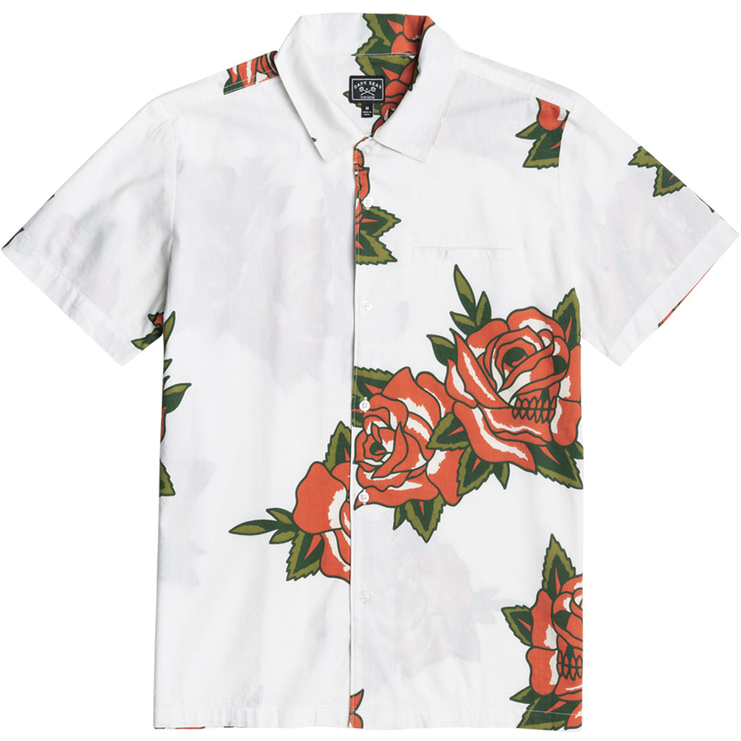 Dark Seas Skully Woven Shirt - Men's White