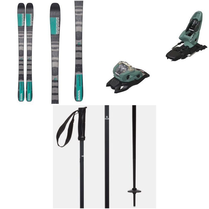 K2 Mindbender 85 Skis - Women's + Marker Squire 11 Ski Bindings + evo Merge Ski Poles
